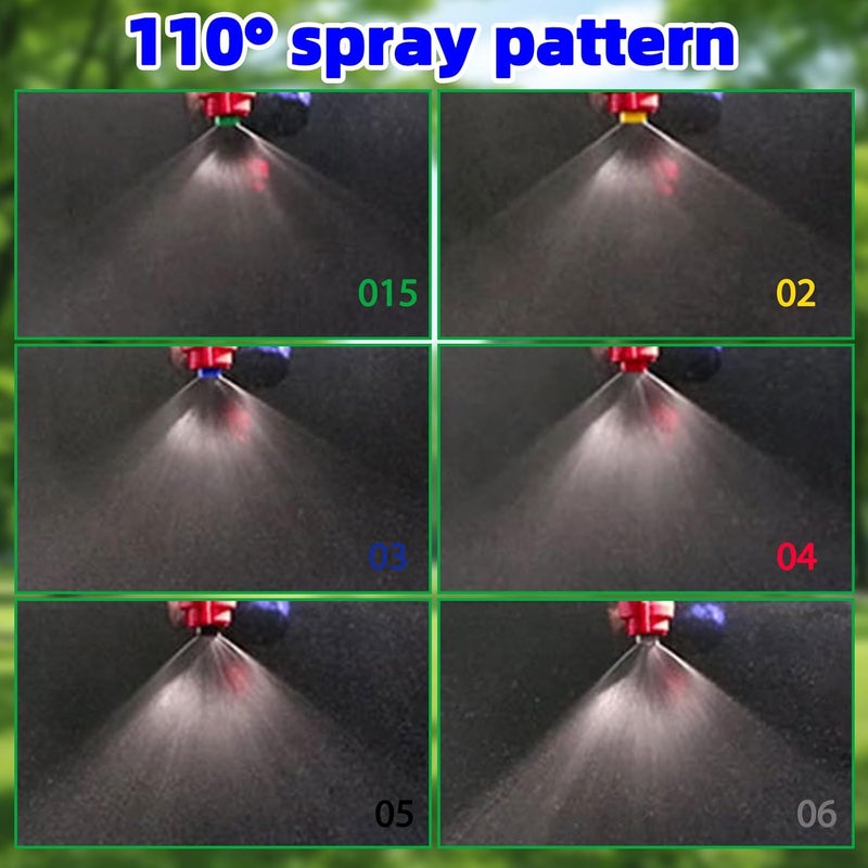 FOJOO 110°Flat Fan Spray Nozzles, 7PCS 0.1–0.6mm Sprayer Nozzle Tips, for the Replacement Boom Pump Sprayer Knapsack, Garden & Agricultural Tank Spraying Equipment-Check Thread Size Before Purchase - Image 4
